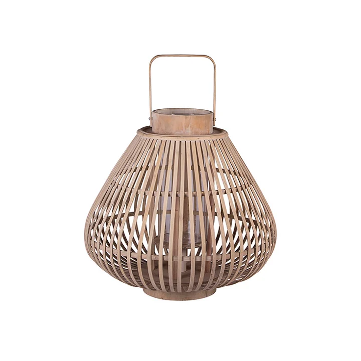 Lanterne en bambou Sahara M Ø 39 x H 33 cm par von Broste Copenhagen en naturel