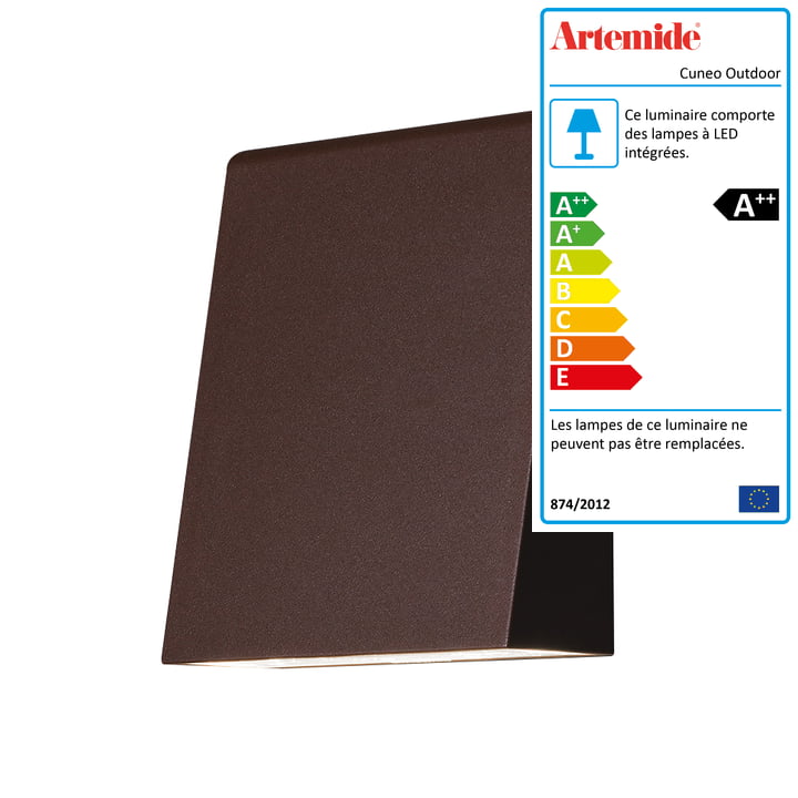 Applique murale d'extérieur LED Cuneo, rouille - Artemide
