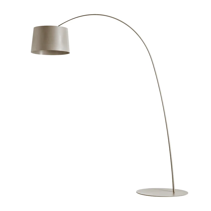 La lampe à arc Twiggy, dimmable, gris beige par Foscarini