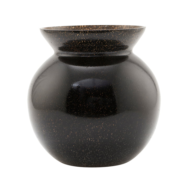 Le vase Chenna, Ø 23 x H 22,5 cm, noir par House Doctor