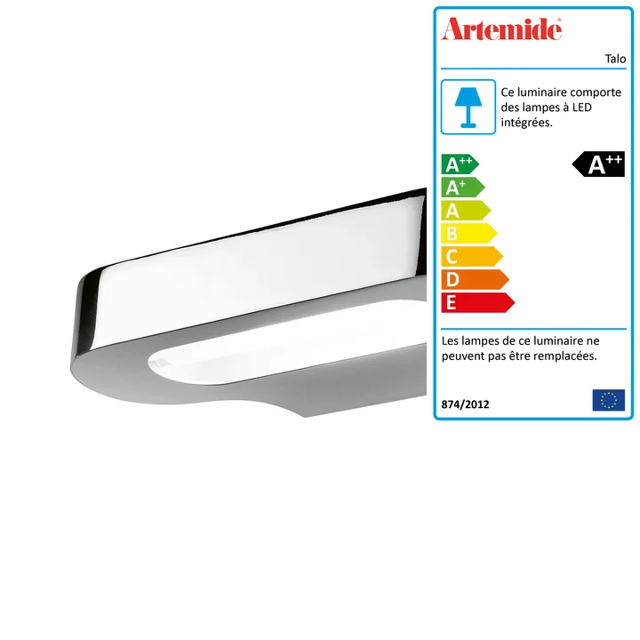 Applique murale LED Talo, 2700K / chrome brillant - Artemide