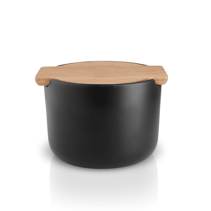Pot à sel Nordic Kitchen avec couvercle, chêne / noir par Eva Solo