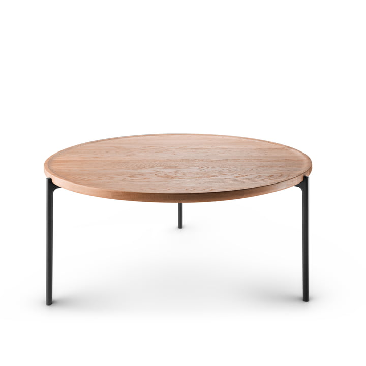 La table basse Savoye, Ø 90 x H 42 cm, chêne naturel / noir de Eva Solo