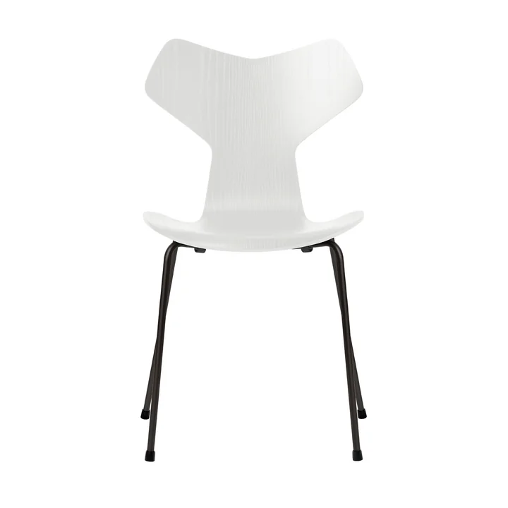 Chaise Grand Prix de Fritz Hansen en frêne teinté blanc / piètement noir