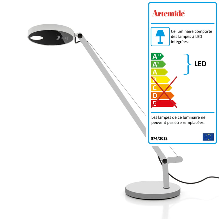 Lampe de table Demetra Micro LED d' Artemide en blanc