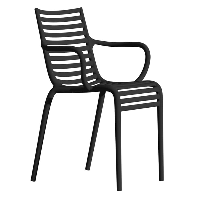 PIP-e Chaise avec accoudoirs, gris foncé de Driade