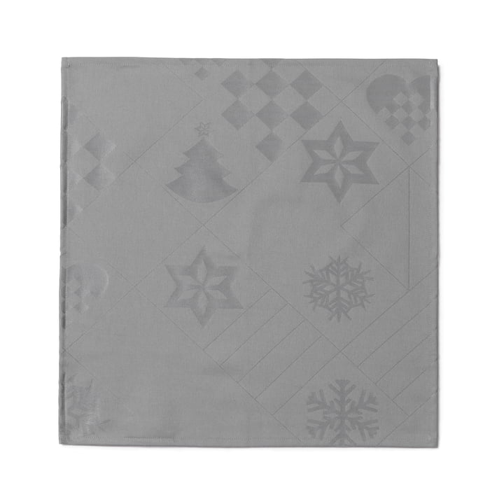 Natale Serviettes en tissu, 45 x 45 cm, gris de Juna
