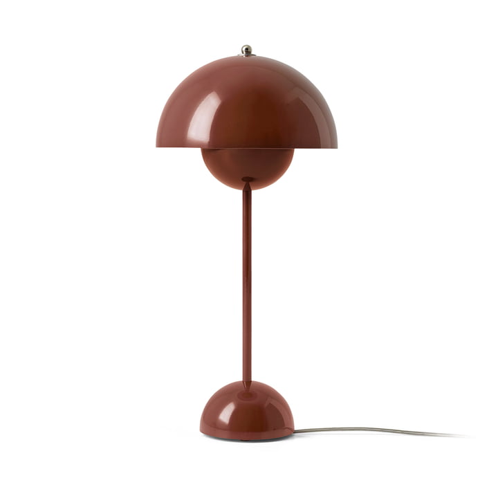 FlowerPot lampe de table VP3 de & Tradition en rouge marron