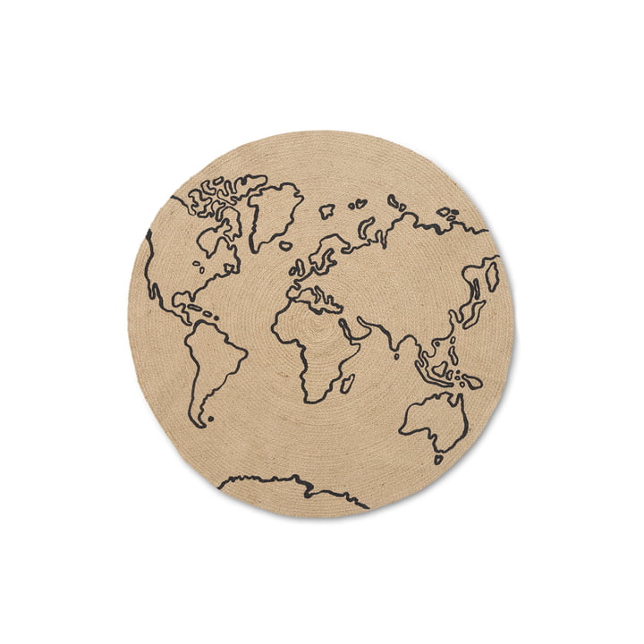Le tapis de jute World de Ferm Living, Ø 100 cm