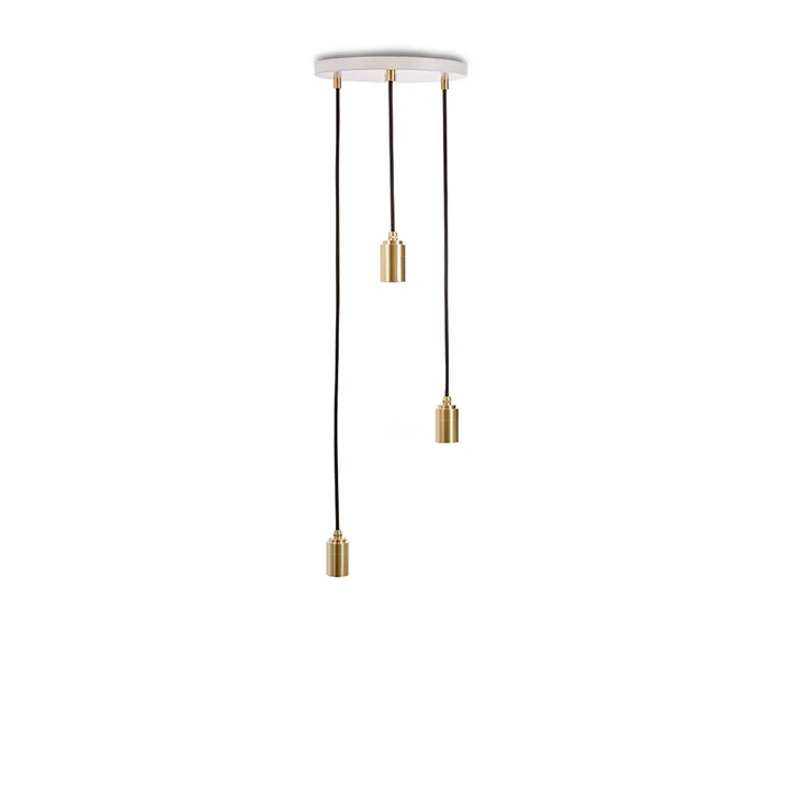 La lampe suspendue Brass Triple , blanc / laiton de Tala
