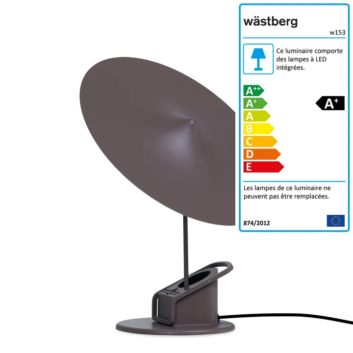 La lampe de table à LED w153 île de Wästberg en brun gris