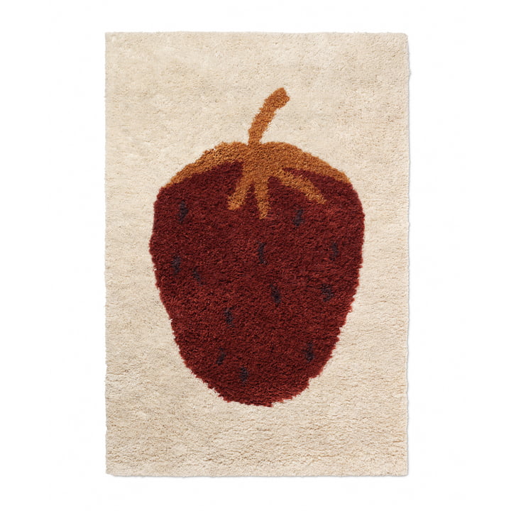 Le tapis Fruiticana "Strawberry" de Ferm Living, 120 x 180 cm