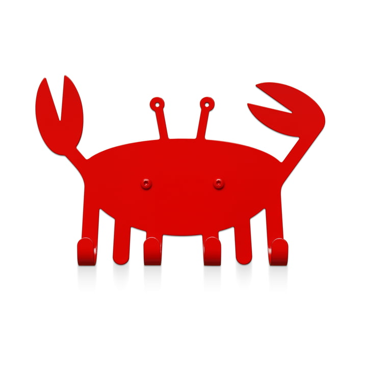 Le petit crochet mural de crabe de vonbox en rouge trafic