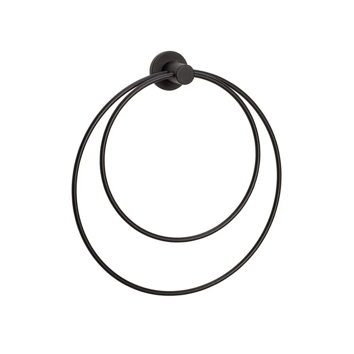 Porte-serviettes rond, noir de Hübsch Interior