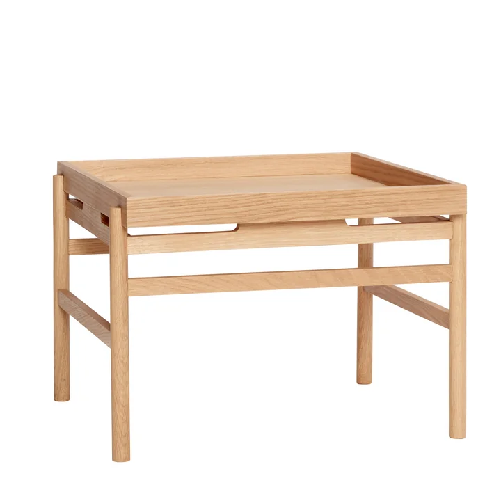 Table basse avec porte-plateau, chêne, naturel de Hübsch Interior