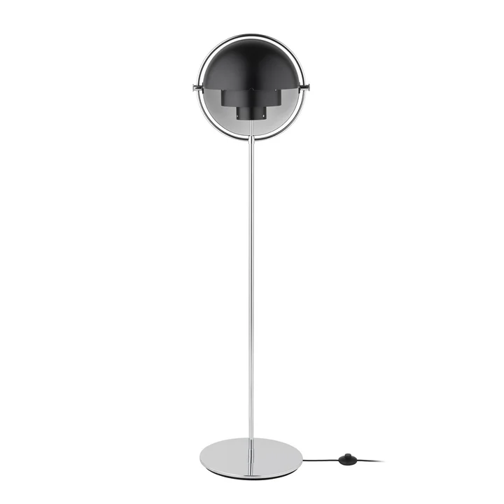 Multi-Lite Lampadaire, chrome / noir mat par Gubi