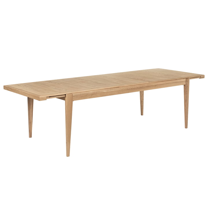 S-Table, rectangulaire extensible, 95 x 220-320 cm, chêne laqué mat par Gubi