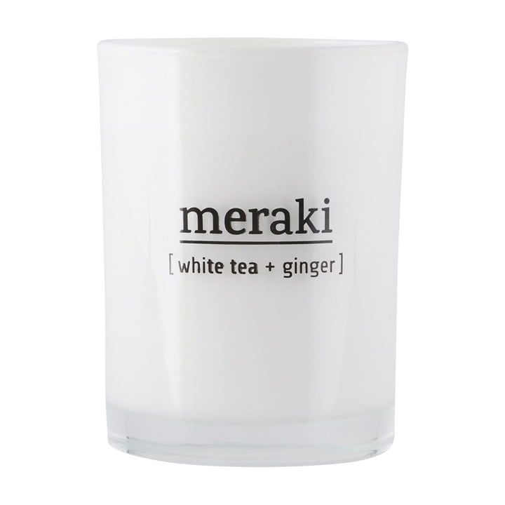 La bougie parfumée White Tea & Ginger de Meraki , Ø 8 cm