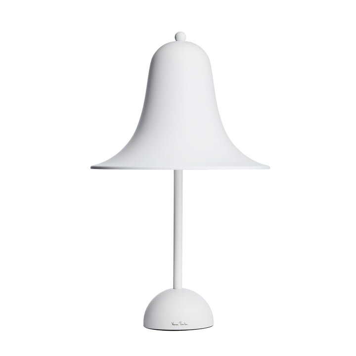 La lampe de table Pantop de Verpan en blanc mat