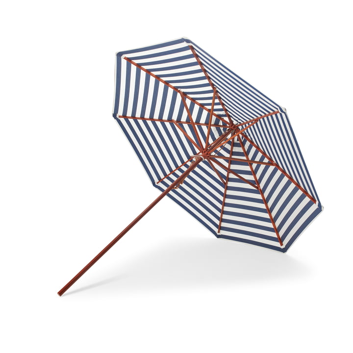 Skagerak - le parasol Messina Parasol Ø 270 cm, bleu foncé rayé