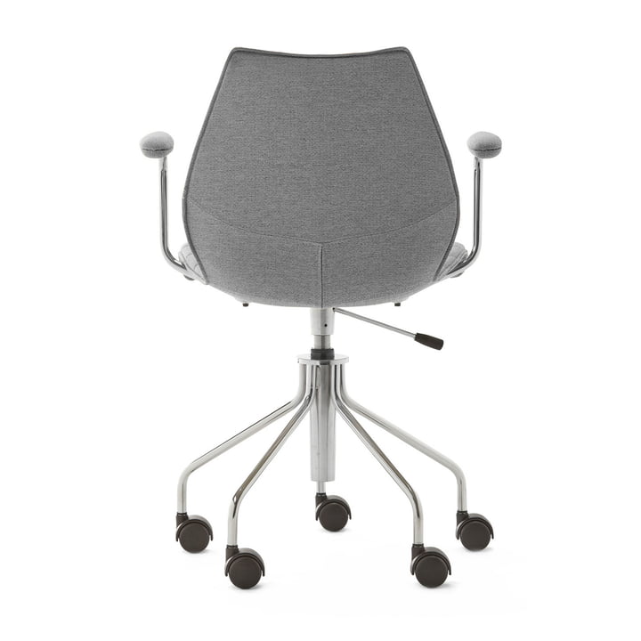 Maui Soft Chaise de bureau avec accoudoirs et roulettes, Noma / gris de Kartell