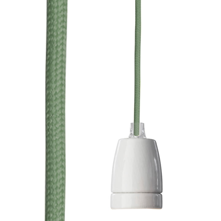Douille classique pour lampe de la collection NUD avec câble textile en Sea Spray (TT-455)