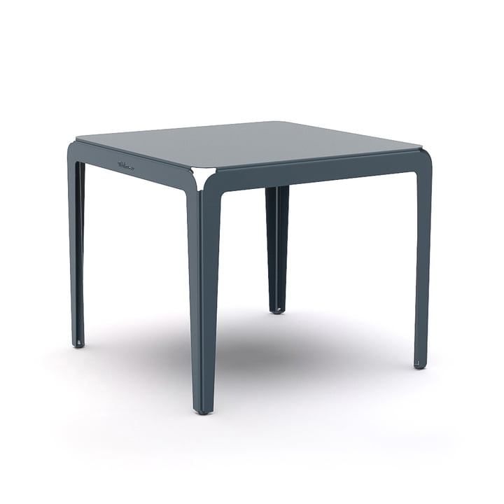 La table de bistro Bended Table de Weltevree , 90 x 90 cm, gris-bleu