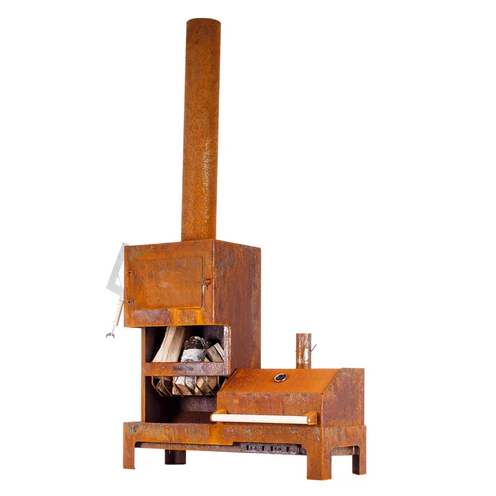 Outdoor Le poêle en acier XL de Weltevree en brun rouille