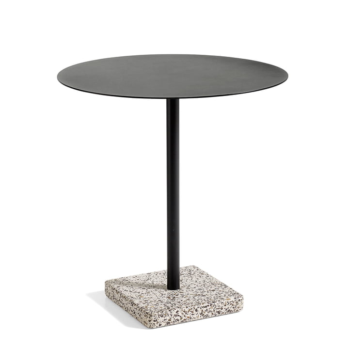 Terrazzo Table ronde Ø 70 cm, gris/anthracite de Hay