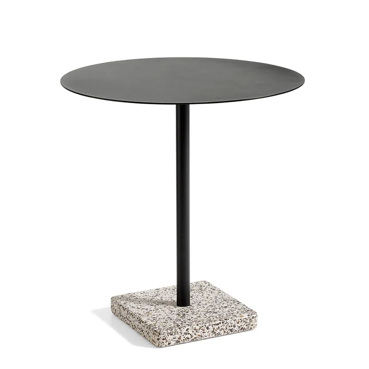 Terrazzo Table ronde Ø 70 cm, gris/anthracite de HAY