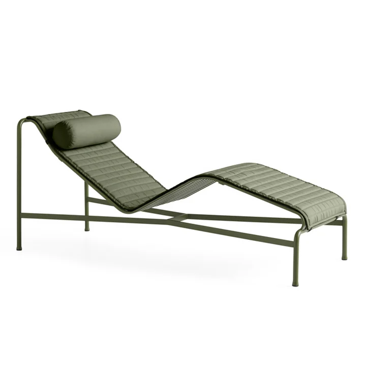 Appuie-tête et coussin pour la chaise longue Chaise Lounge en Olive
