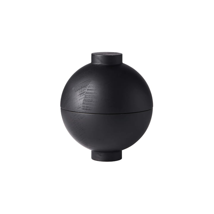 Wooden Sphere Rangement Ø 12 x H 15 cm, chêne noir de Kristina Dam Studio