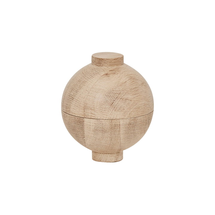 Wooden Sphere Stockage Ø 12 x H 15 cm, chêne de Kristina Dam Studio