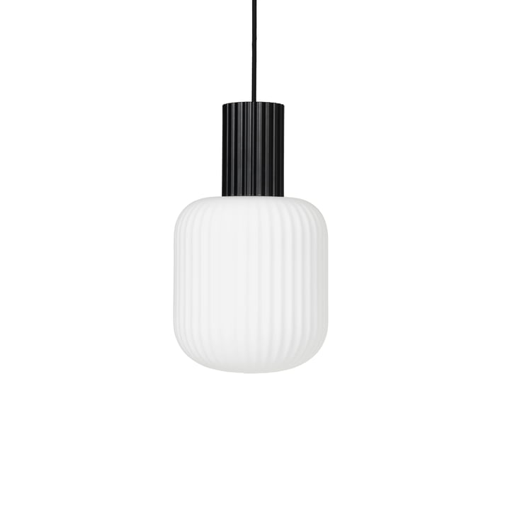 La lampe à suspension Lolly de Broste Copenhagen en noir / blanc, Ø 20 cm