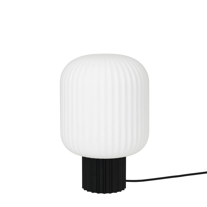 La lampe de table Lolly par Broste Copenhagen en noir / blanc, Ø 20 x H 30 cm