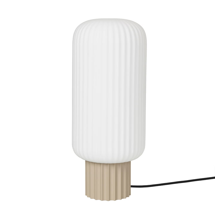 La lampe de table Lolly par Broste Copenhagen en sable / blanc, Ø 16 x H 39 cm