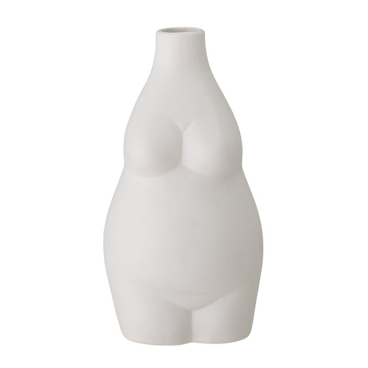 Le vase Elora de Bloomingville en blanc, h 18 cm