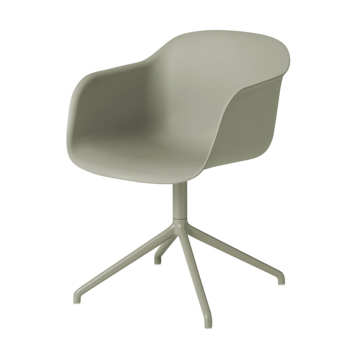 Fiber Chair Swivel Base de Muuto en dusty green / dusty green
