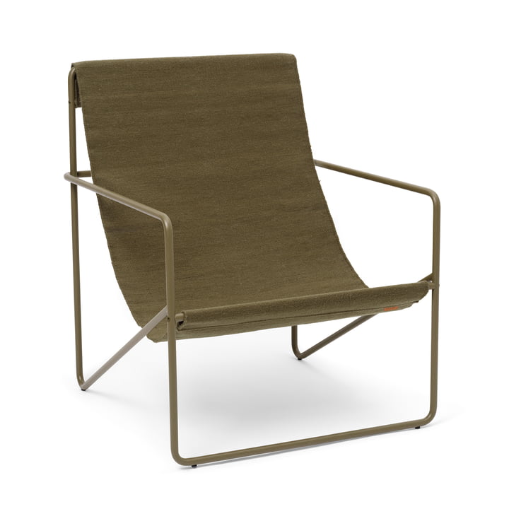 Le Desert Lounge Chair de ferm Living en olive / olive