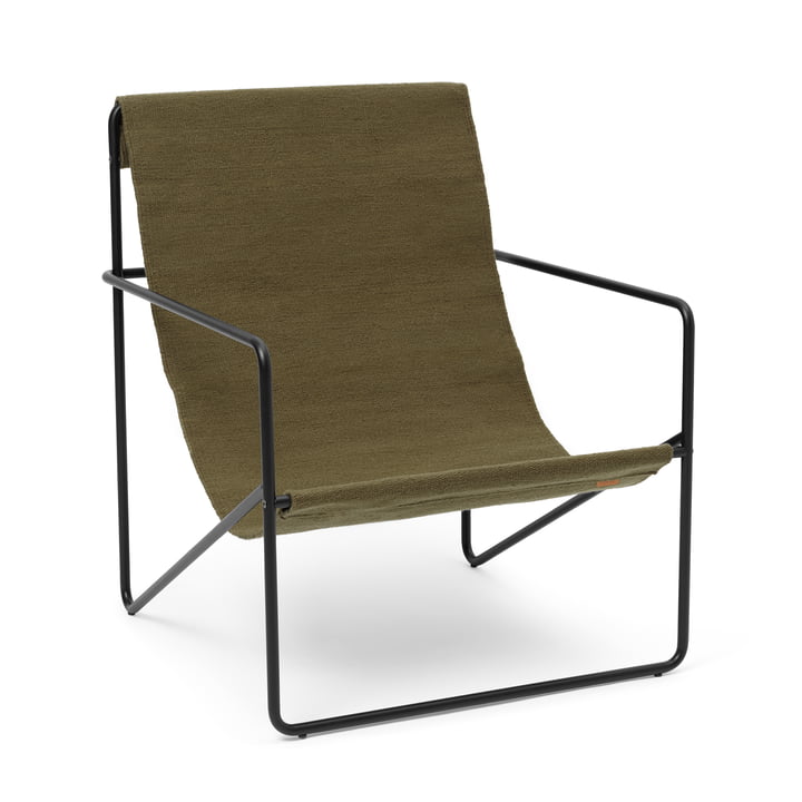 Le Desert Lounge Chair de ferm Living en noir / olive