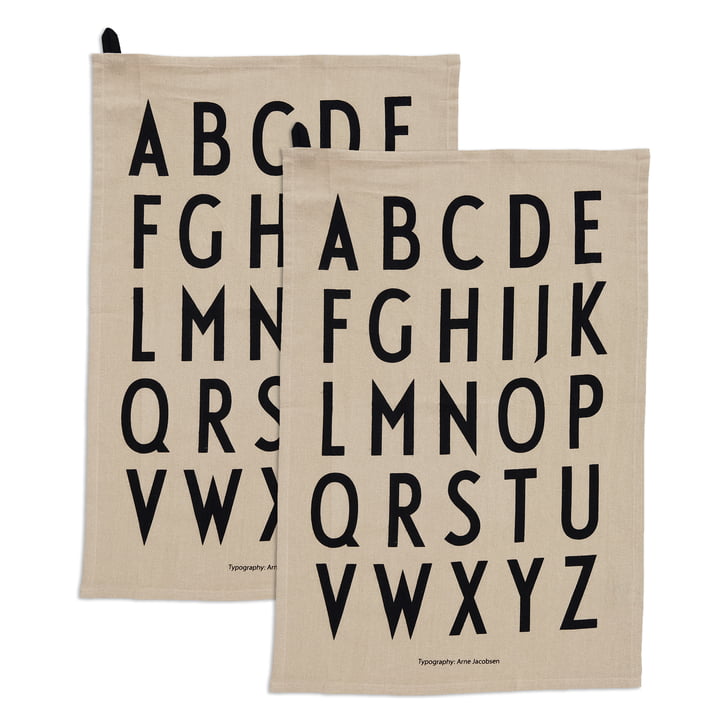 Le torchon Classic de Design Letters en beige (lot de 2)