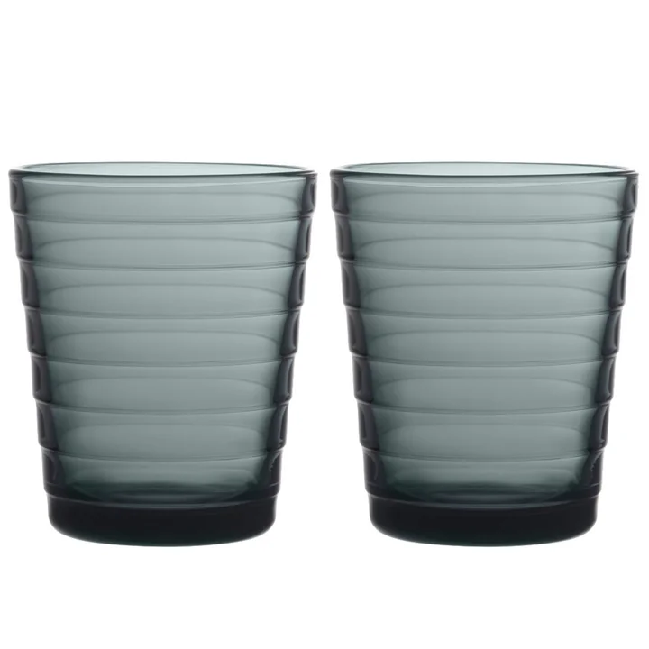 Le Aino Aalto Gobelet en verre de Iittala, 22 cl, gris foncé (set de 2)