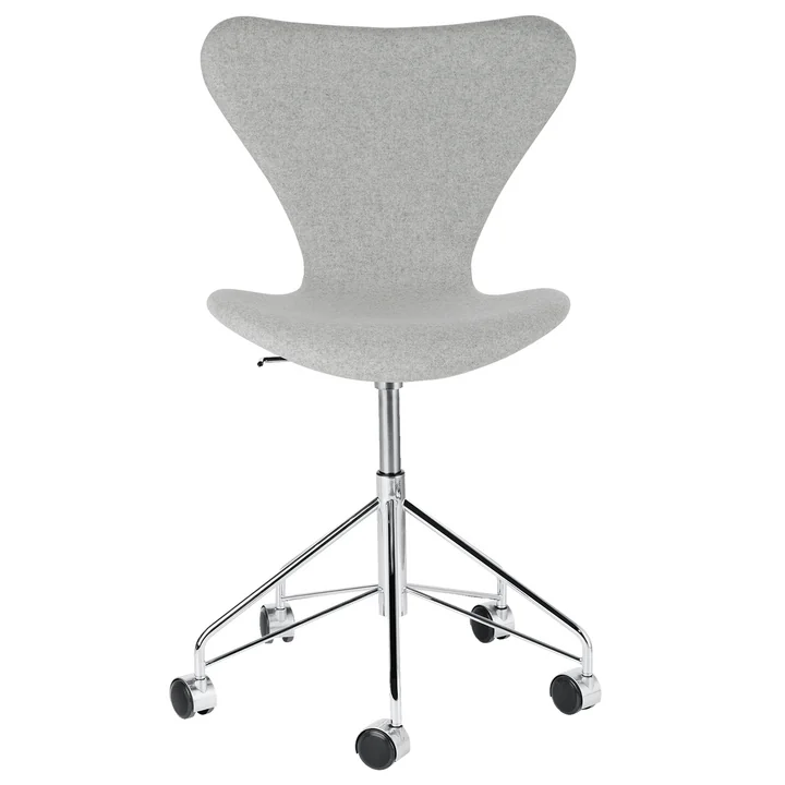 Série 7 chaise de bureau de Fritz Hansen en chrome / Divina Melange gris clair