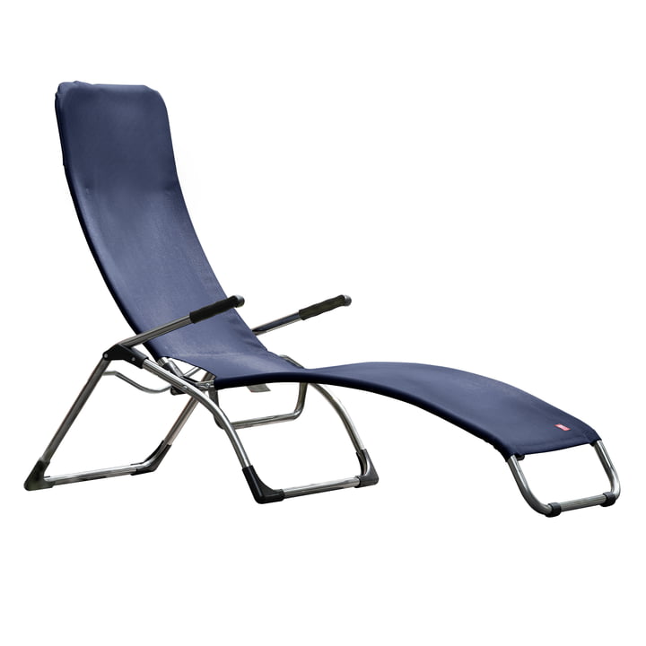 La chaise longue de terrasse Samba de Fiam, aluminium / bleu foncé