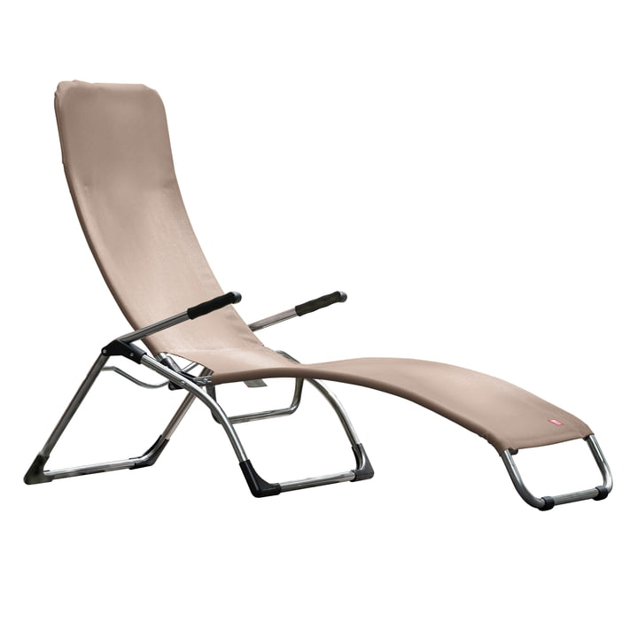 La chaise longue de terrasse Samba de Fiam, aluminium / taupe