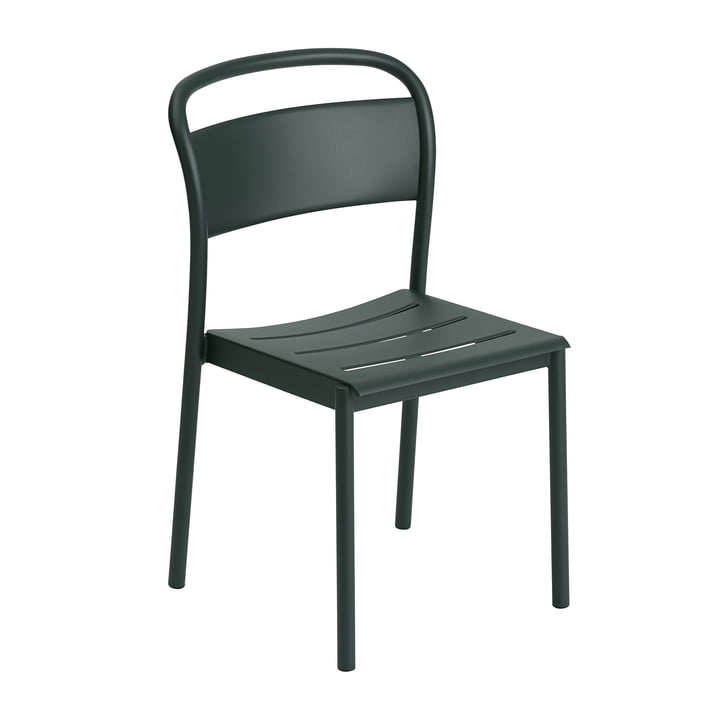 Le Linear Steel Side Chair de Muuto , vert foncé