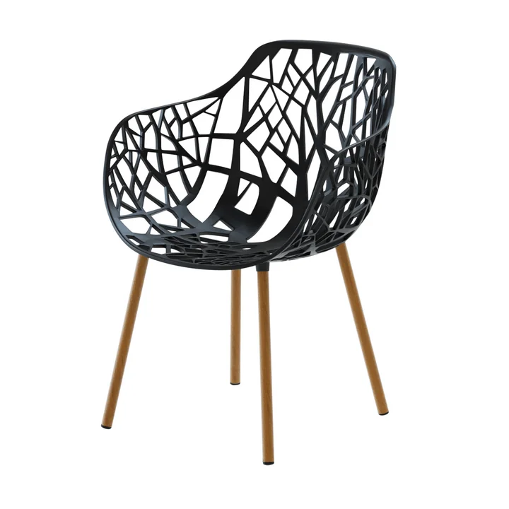 Fauteuil forestier cadre en bois (extérieur), noir par Fast