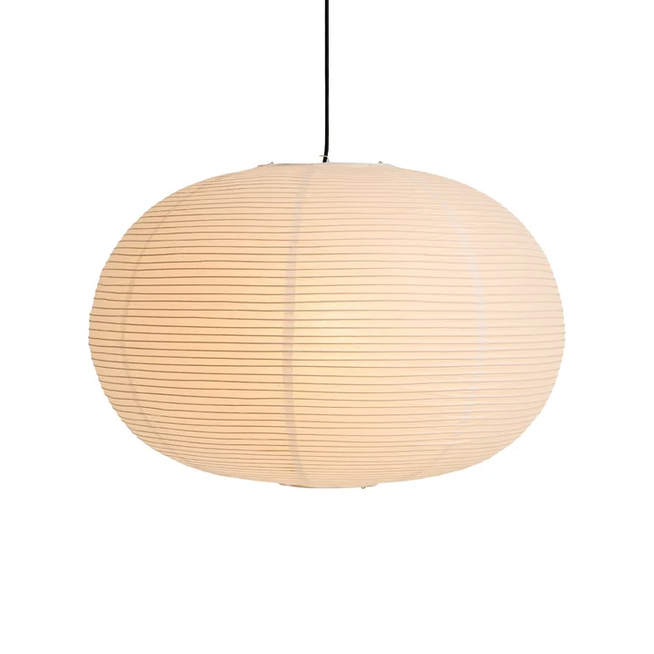 Le Rice Paper Shade de HAY , H 48 x Ø 70 cm, Ellipse, blanc