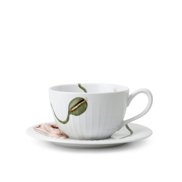 La tasse à thé et la soucoupe Hammershøi Poppy de Kähler Design , 38 cl, blanc