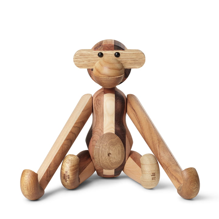 Le singe en bois medium de Kay Bojesen, différentes essences de bois (édition anniversaire)